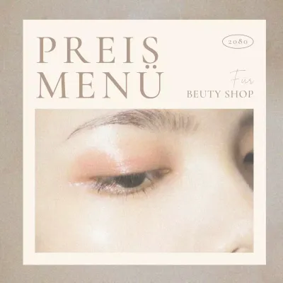 Werbung für ein einfaches Beauty-Event in Braun und Beige