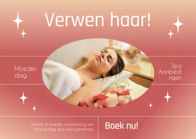 Roze en witte Spa Sale voor Moederdag Advertentie