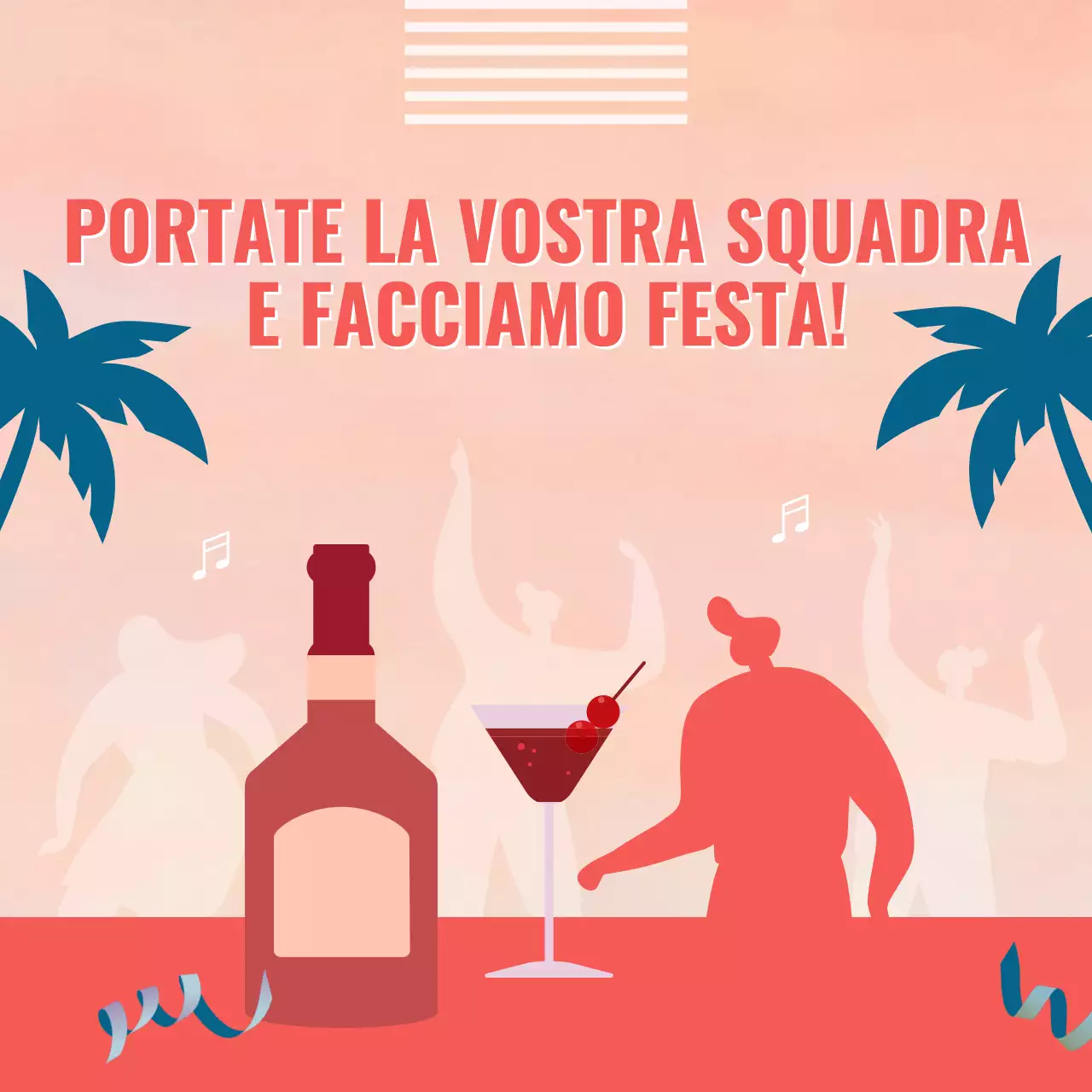 Campagna per le feste di primavera del Bar Trendy Blu e Arancione