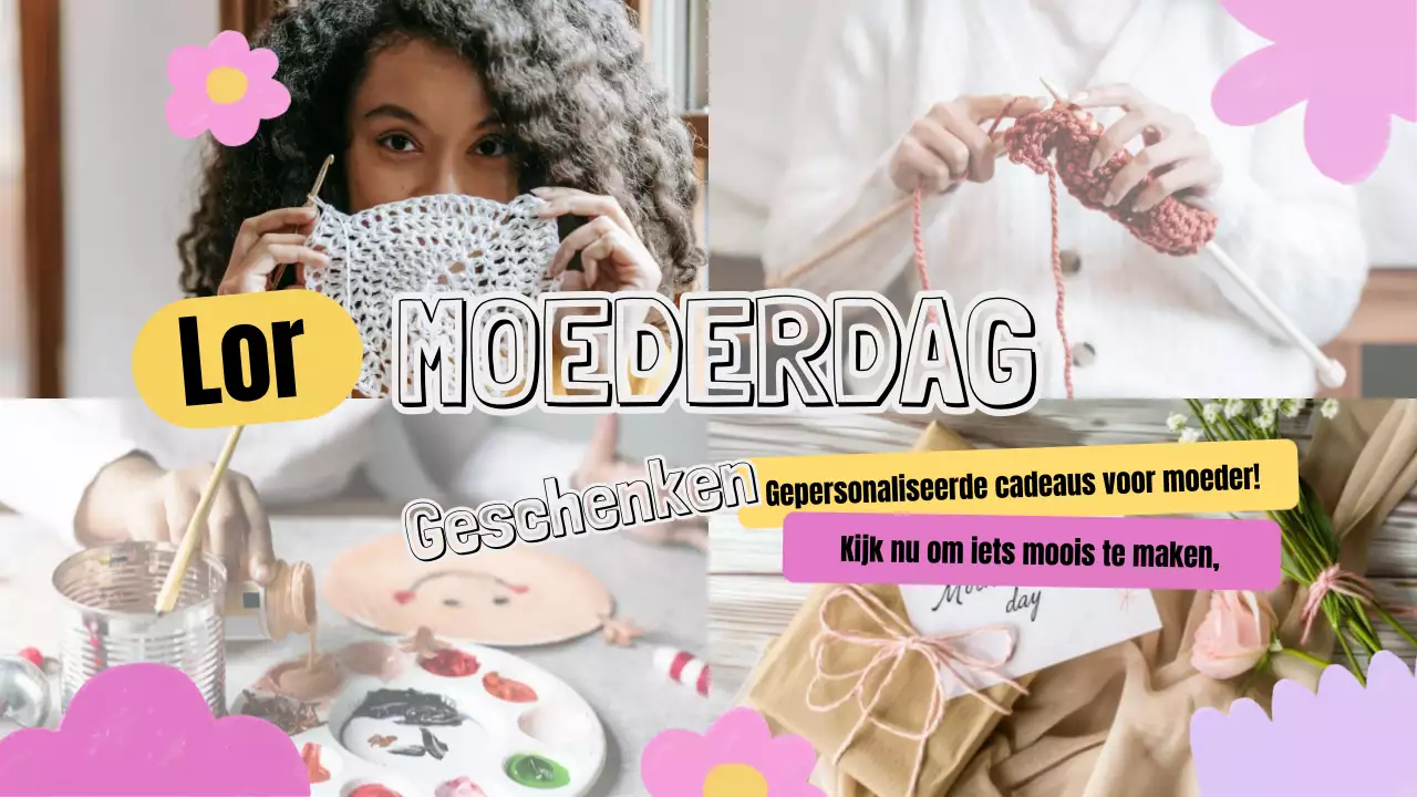 Roze en gele moederdagreclame