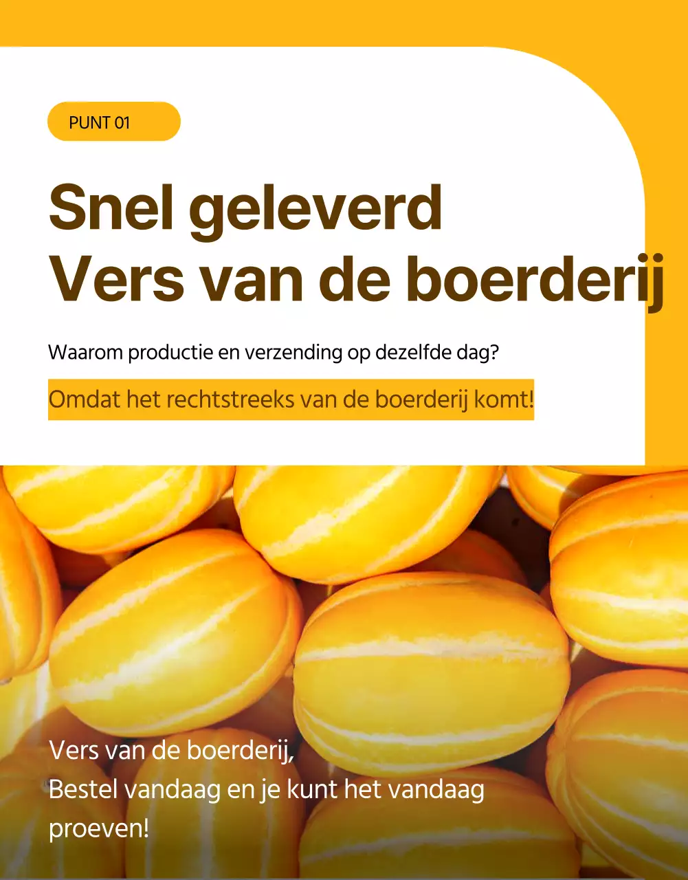 Eenvoudige promotie voor gele meloen