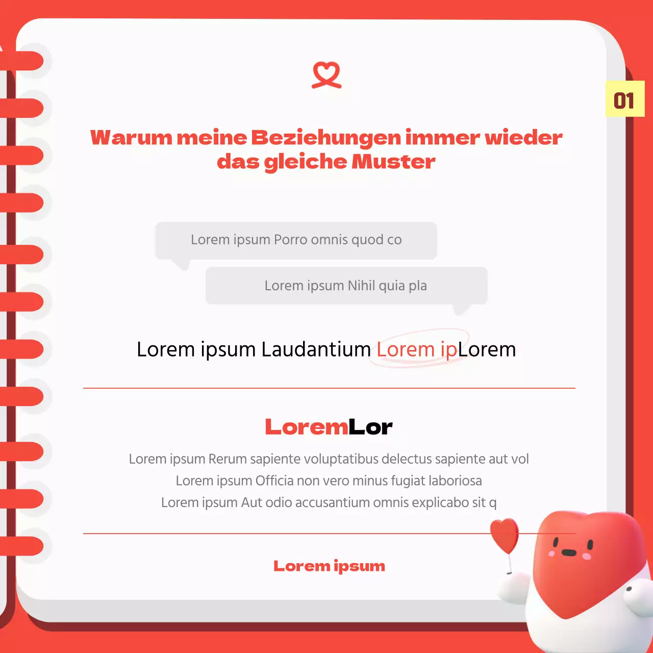 Der süße kleine romantische Persönlichkeitstest von Rot und Gelb