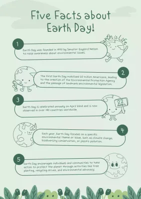 Green Simple Earth Day Information Poster