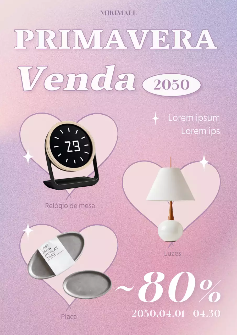 Promover uma venda de primavera kitsch em cor-de-rosa