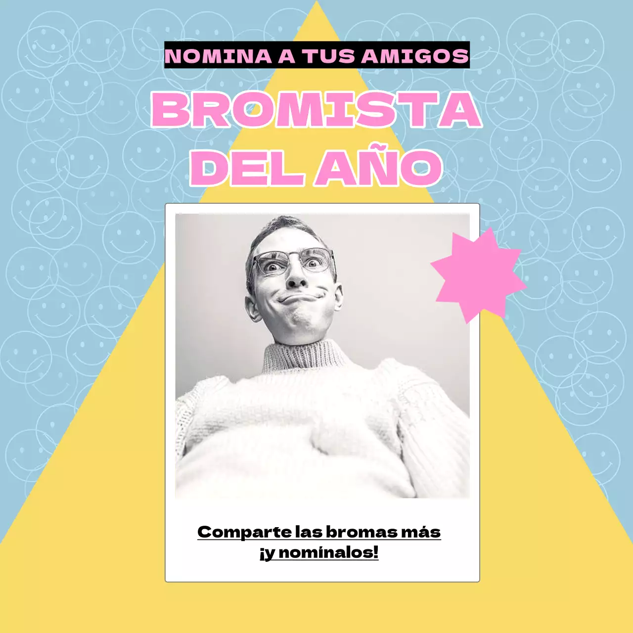 Azul Rosa Amarillo Divertido Día de los Inocentes Nominación Foto