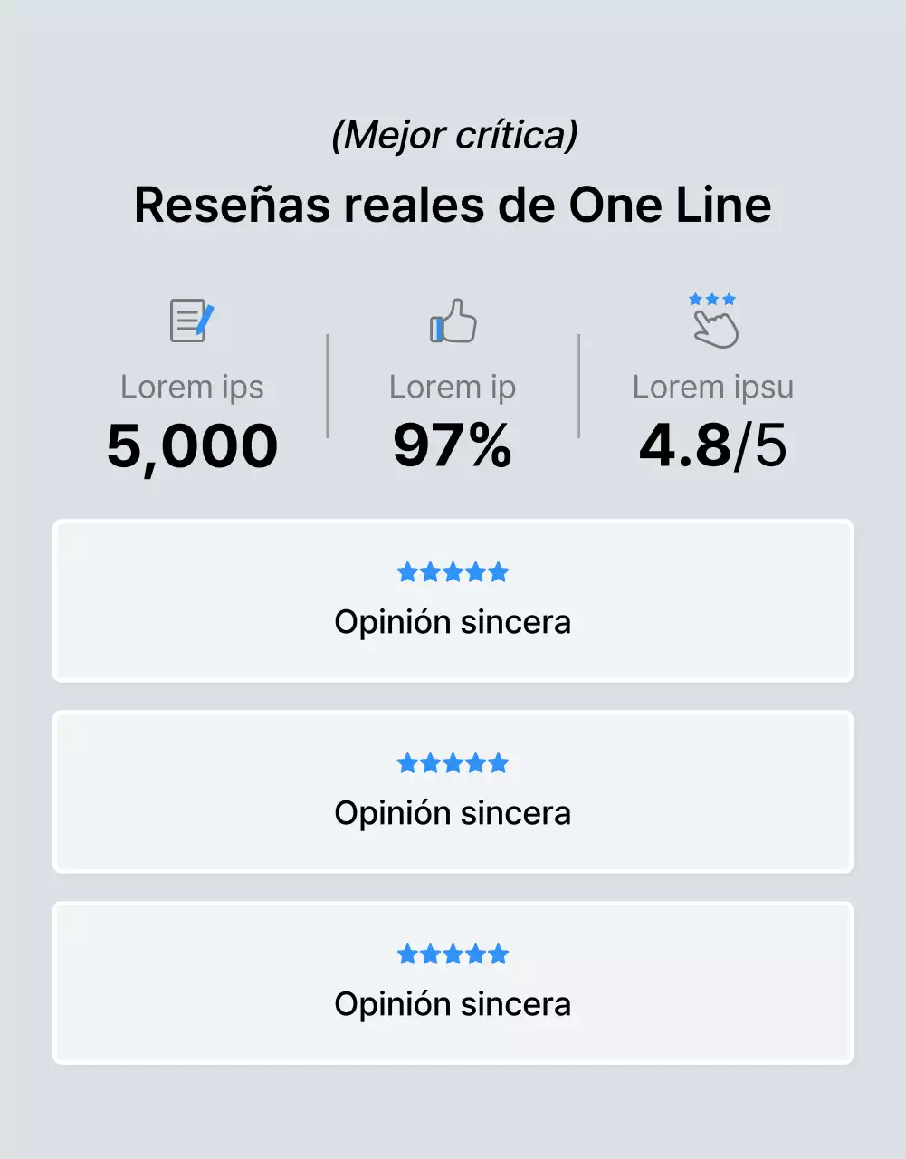 Promover una página móvil de detalles de moda en azul y blanco