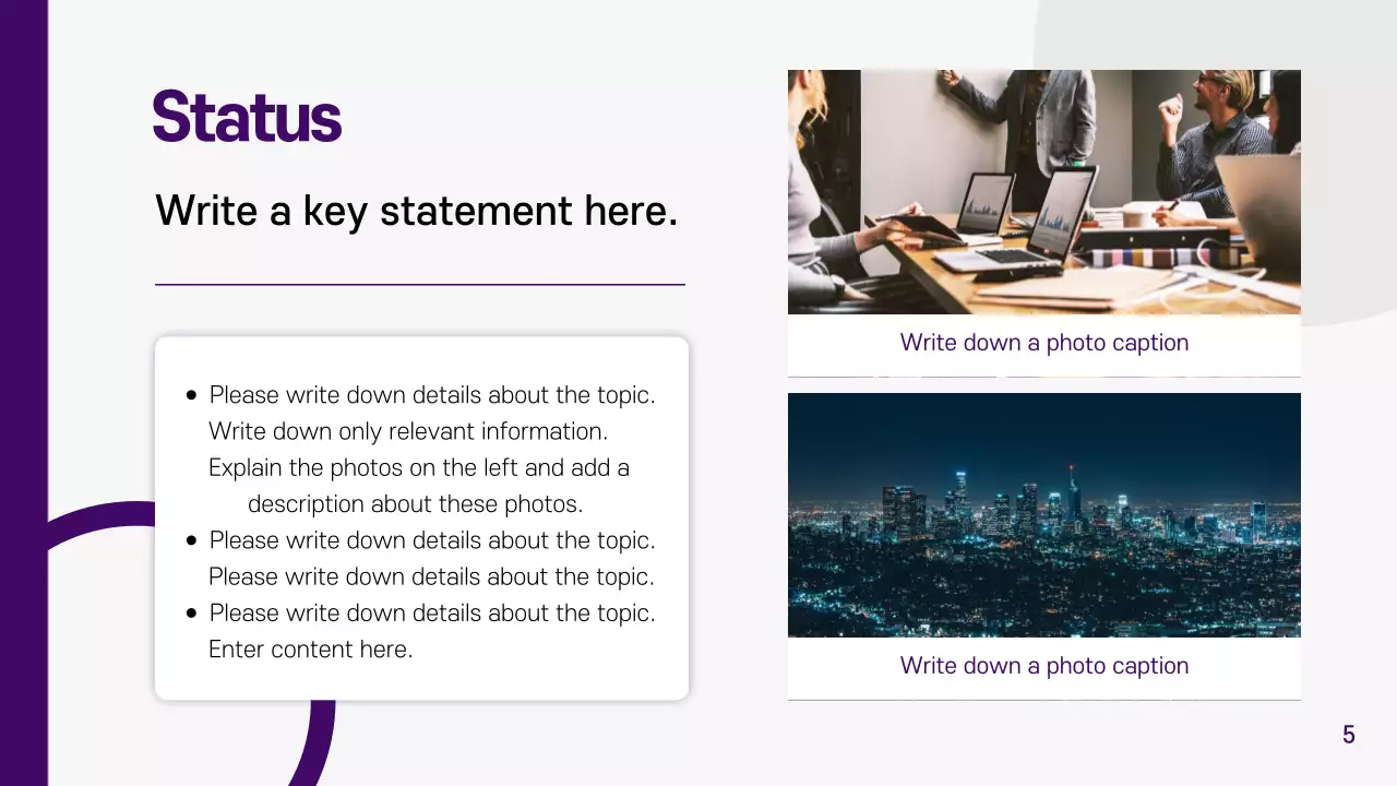 Geometric competitor analysis report in gray and purple