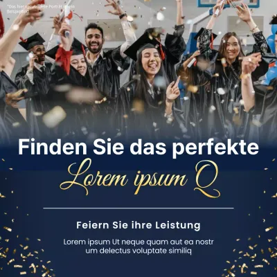Blau und Weiß Modern Graduation Geschenk Anzeige