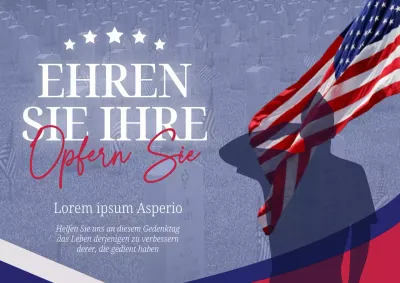 Blau und Rot Modern Memorial Day Feierlichkeiten Werbung