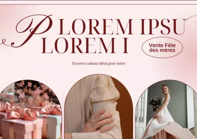 Cadeau élégant rouge et rose pour la fête des mères Publicité