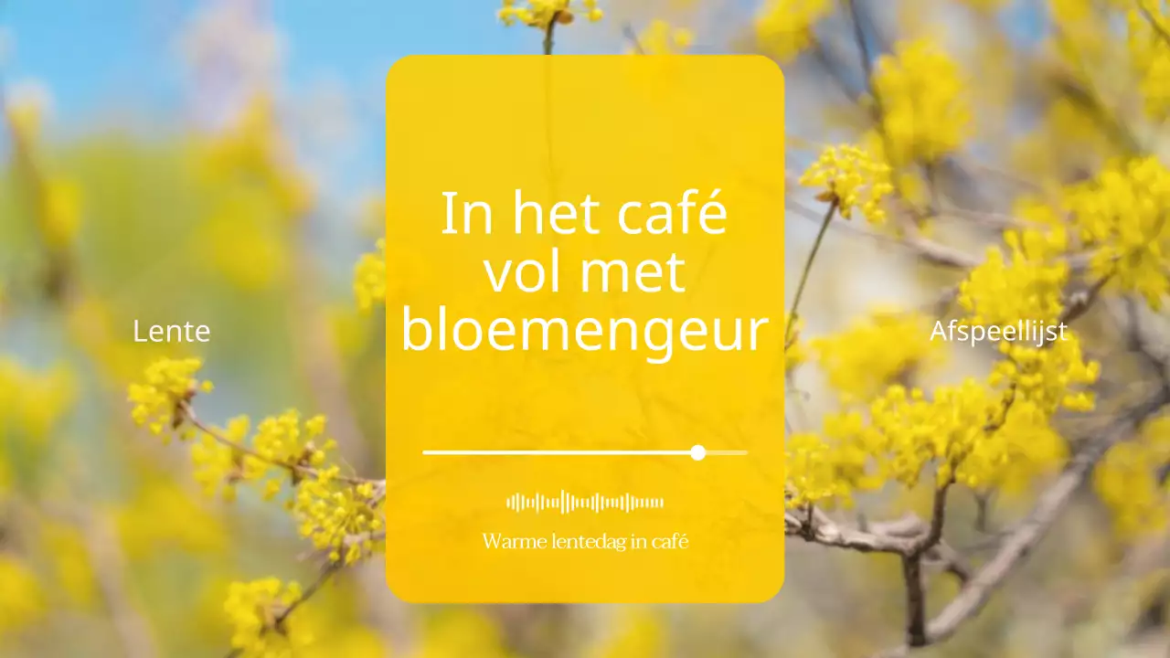 Eenvoudige, grasachtige hoofdtitel voor een café in roze en groen