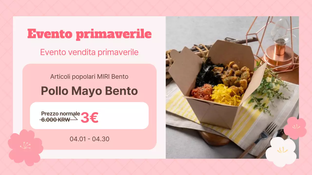 Promuovere un semplice ristorante bento in marrone e beige