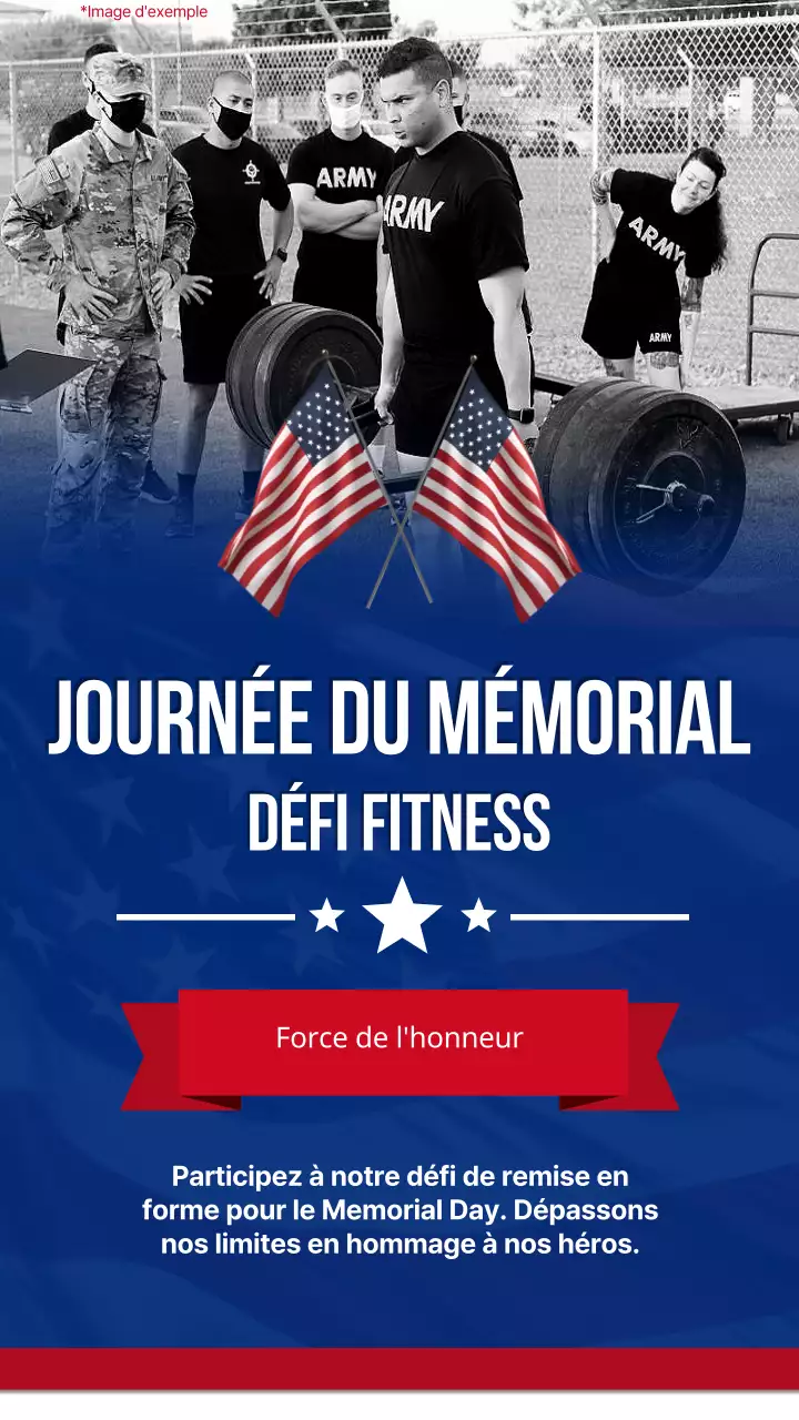 Publicité pour le défi de la forme moderne bleu et rouge
