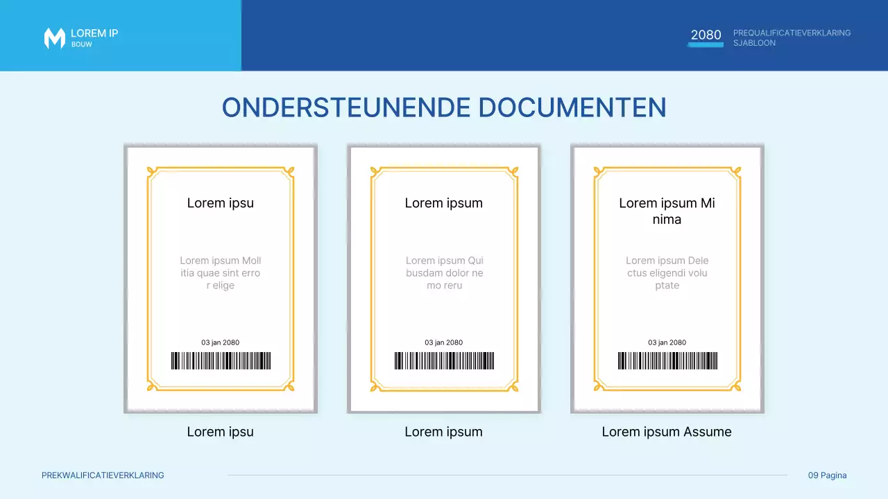 Een eenvoudig blauw en lichtblauw bouwuitnodigingsvoorstel