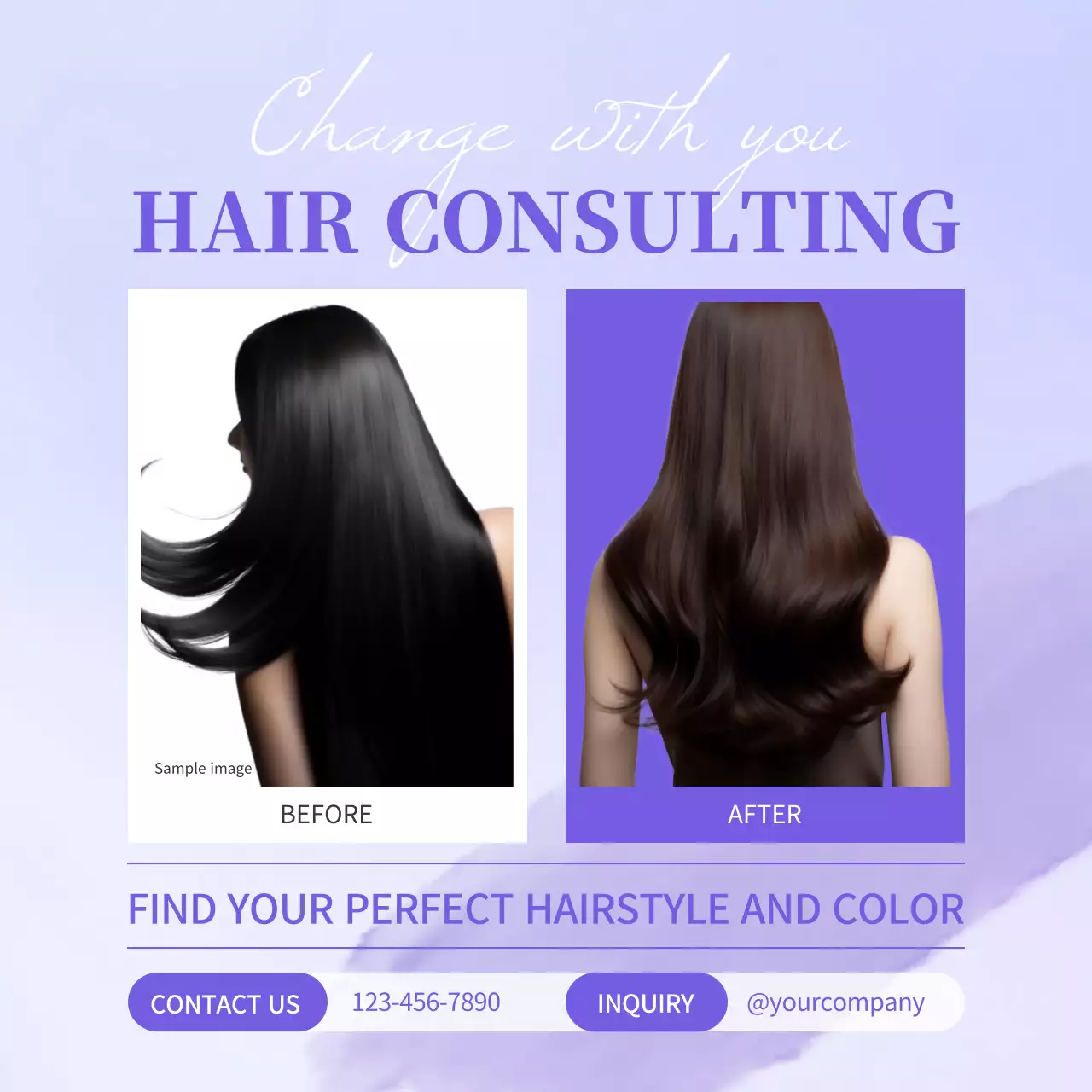 Purple Modern Hair Promotion Instagram Post