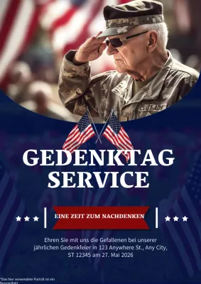 Werben Sie für Ihre blaue und rote Veranstaltung zum modernen Gedenktag