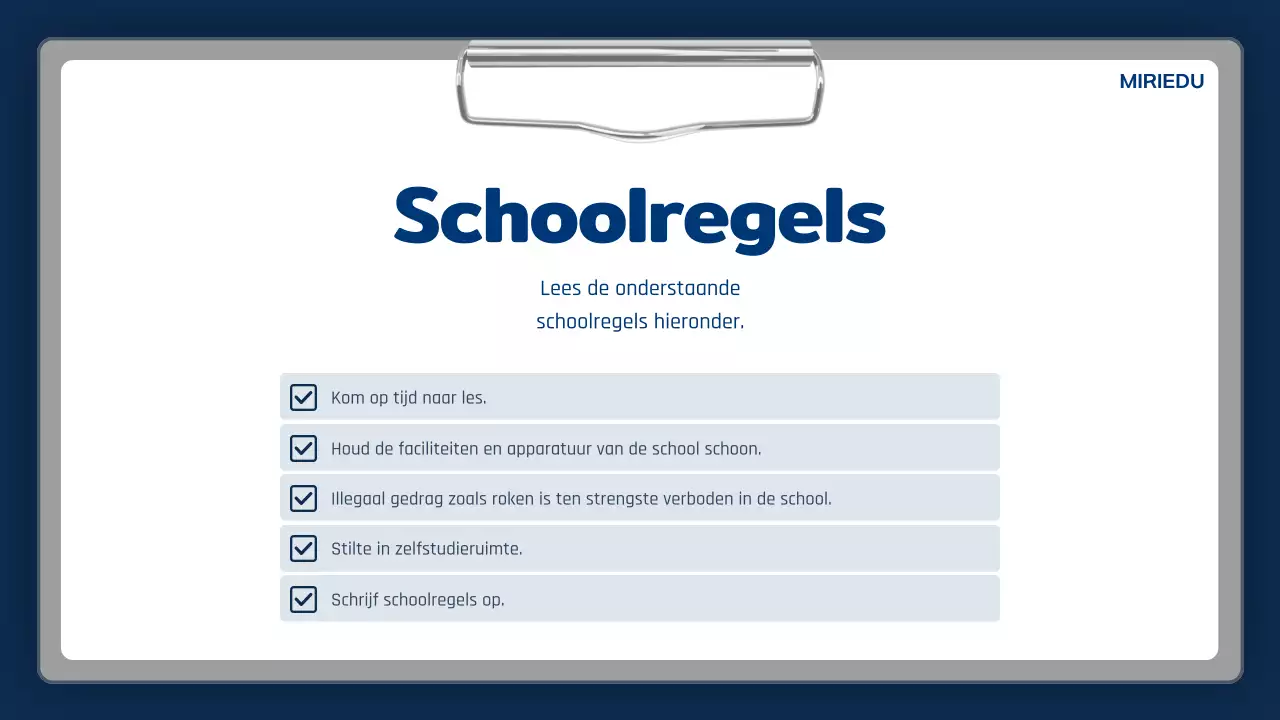 Marineblauwe eenvoudige schoolaankondiging