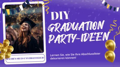 Blau und Weiß Modern DIY Graduation Party Guide