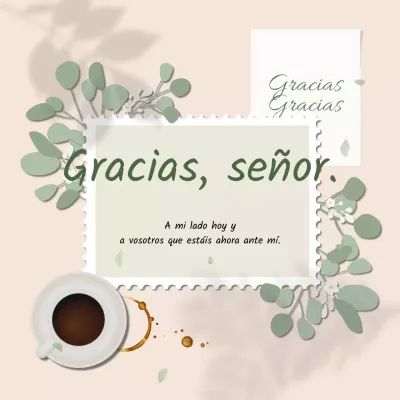 Un sencillo poste sentimental en verde y marfil