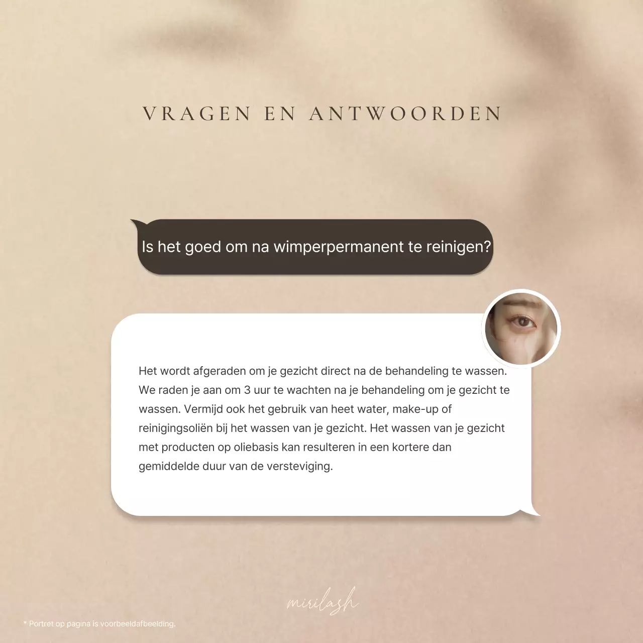 Moderne wimperaankondiging in bruin en beige