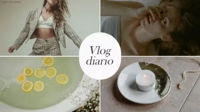Caqui y gris Collage moderno Estética de vida Vlog diario Promoción