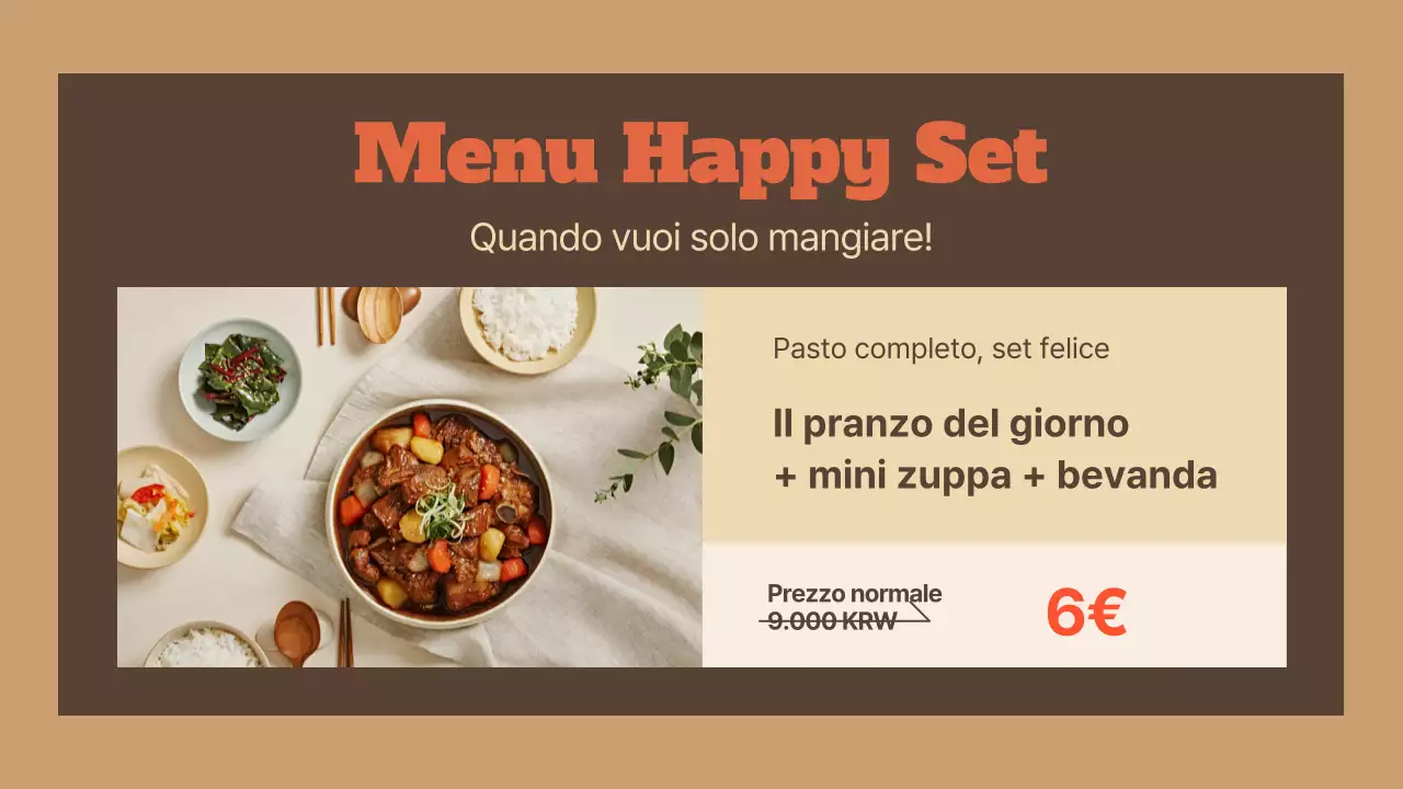 Promuovere un semplice ristorante bento in marrone e beige