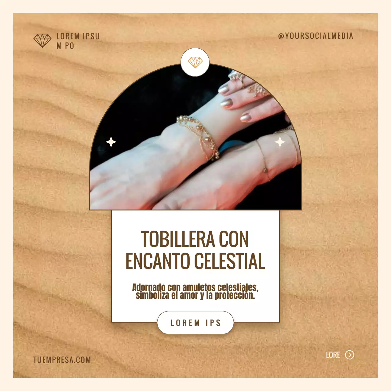 Colección exclusiva de joyas modernas en beige y oro Anuncio especial Día de la Madre