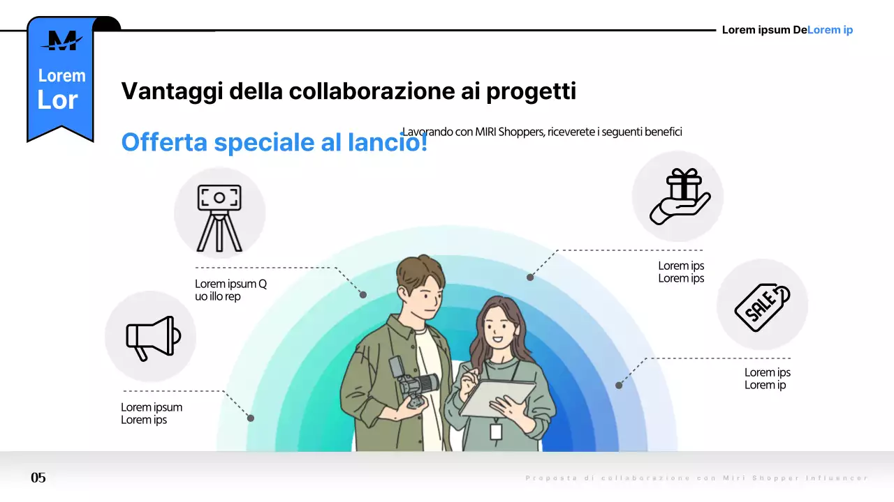 Proposta di collaborazione pop-art in blu e nero