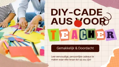 Moderne doe-het-zelf cadeaus voor leerkrachten in beige en oranje
