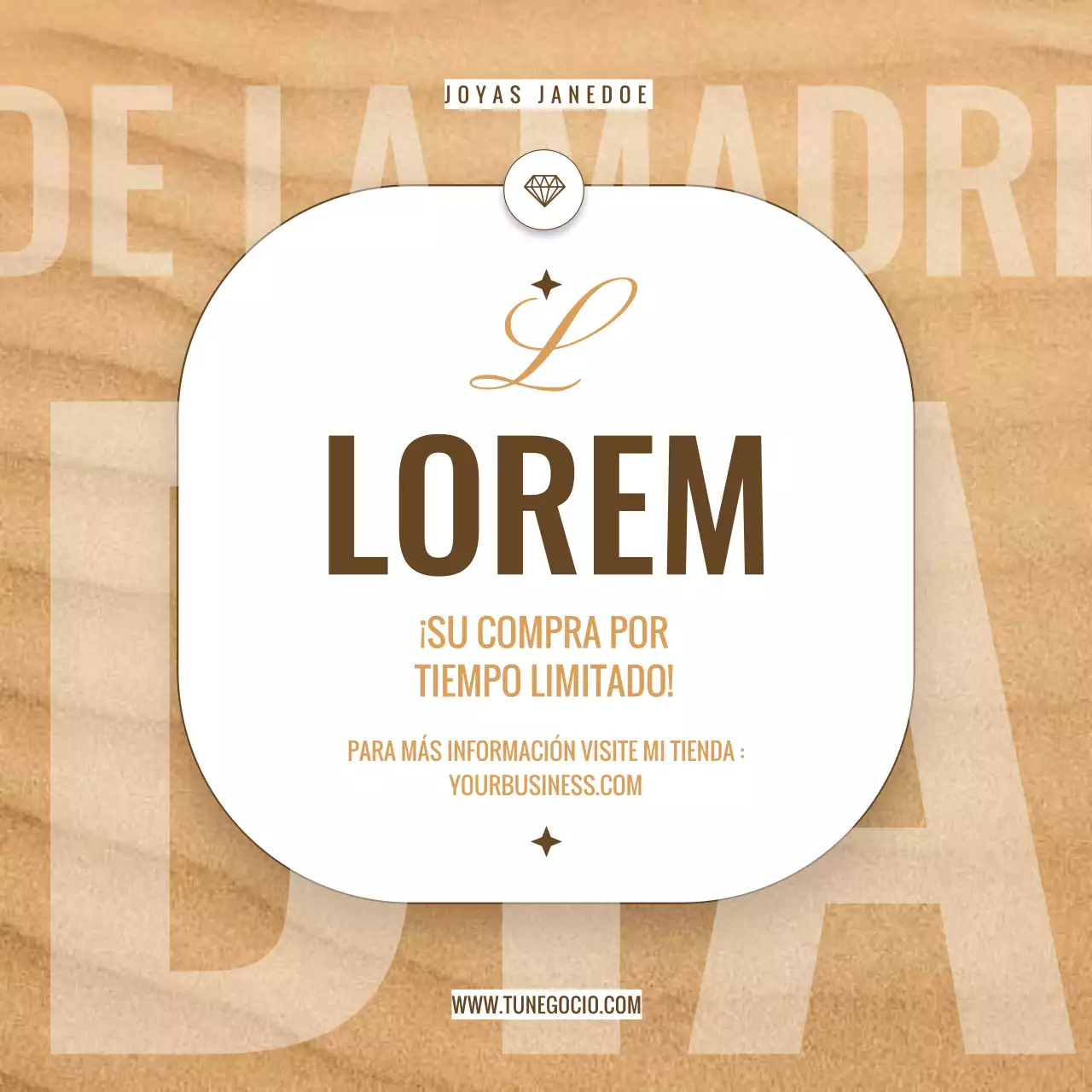 Colección exclusiva de joyas modernas en beige y oro Anuncio especial Día de la Madre