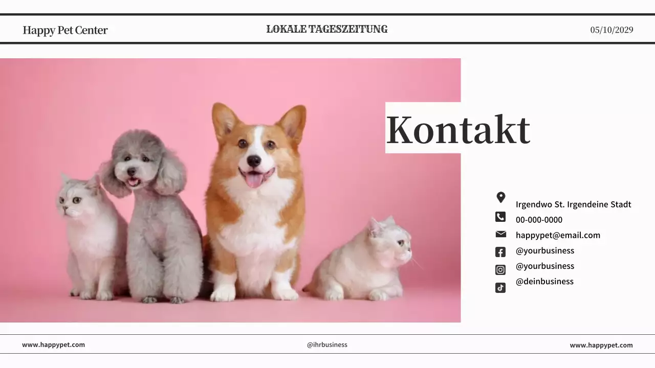 Graue minimalistische klassische Zeitung Geschäftspräsentation