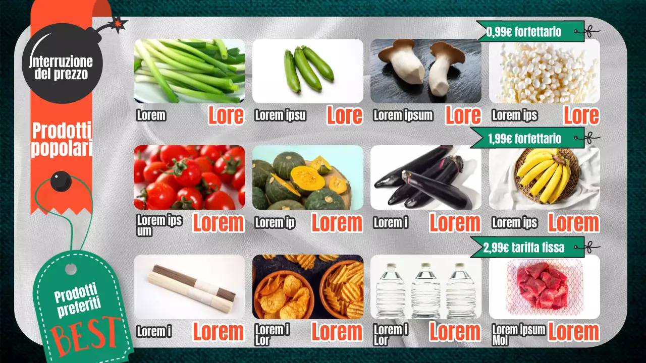 A proposito del volantino della spesa arancione e verde pop-art