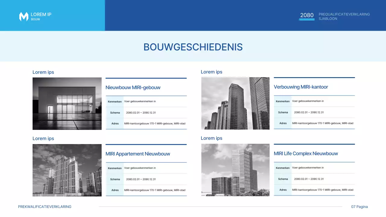 Een eenvoudig blauw en lichtblauw bouwuitnodigingsvoorstel