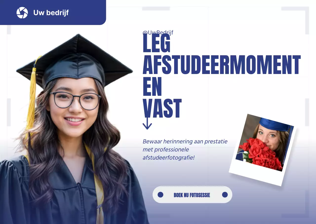 Blauw Modern Je Afstudeermomenten Publiciteit