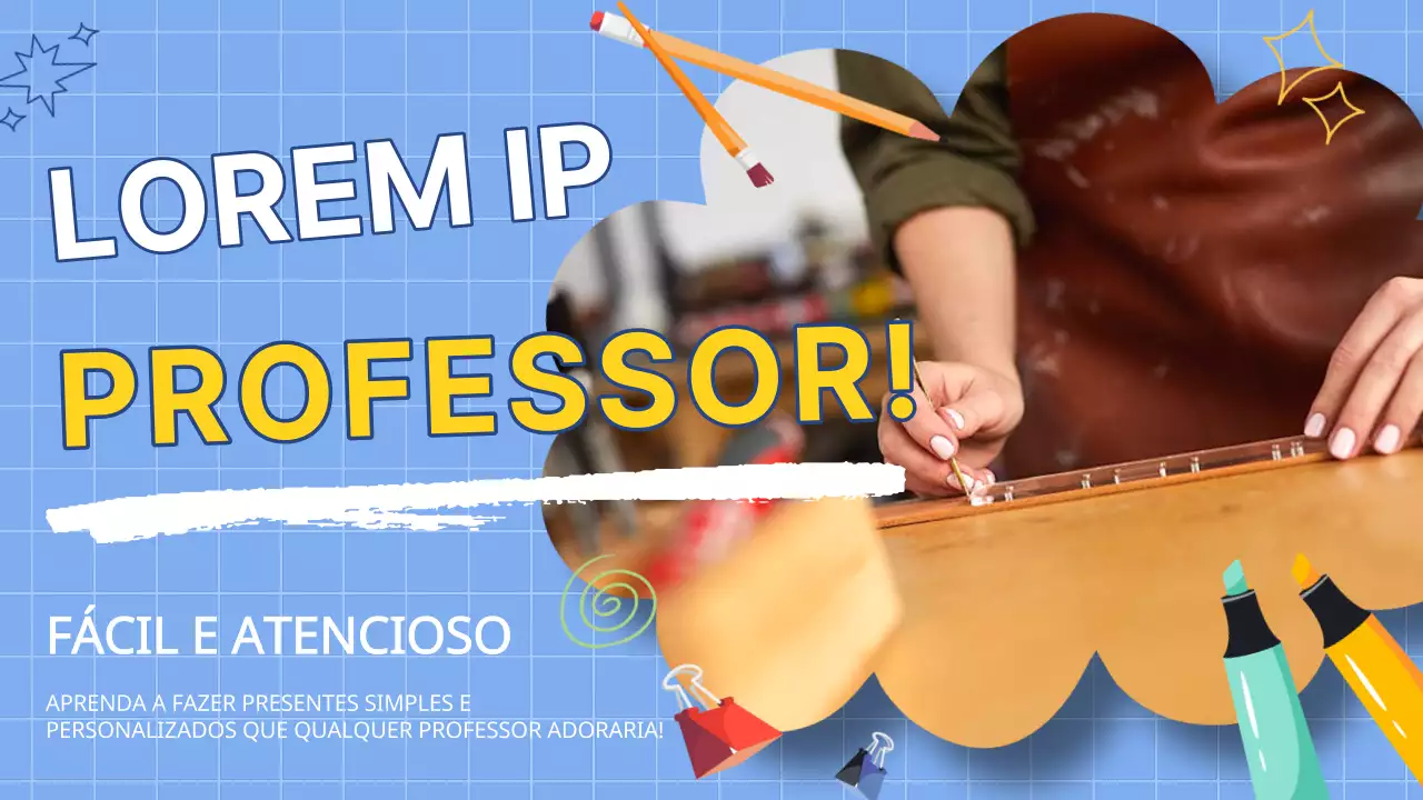Guia de prendas DIY para professores em azul e amarelo