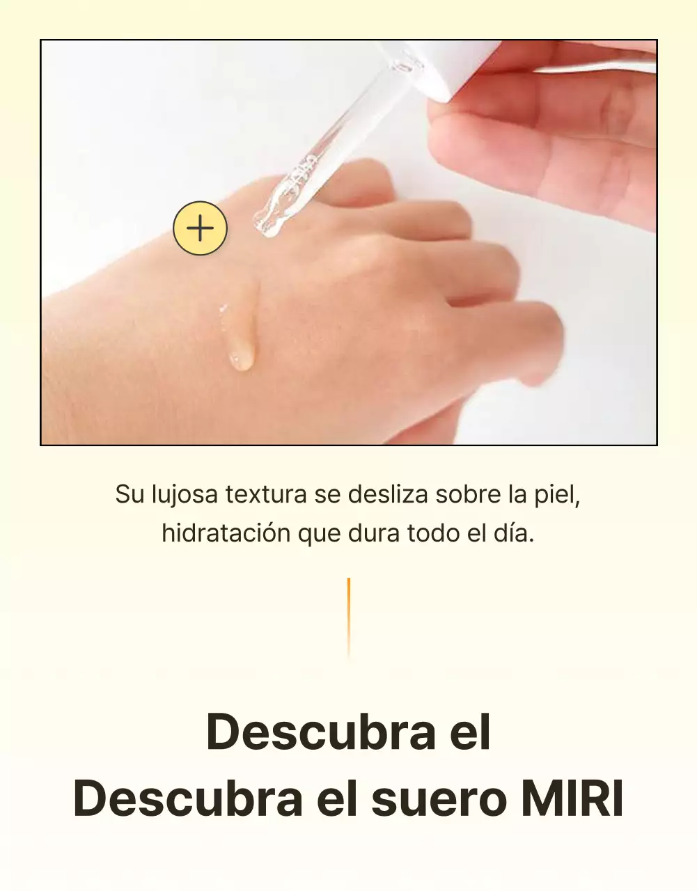 Promover cosméticos sencillos para el cuidado de la piel en amarillo y naranja