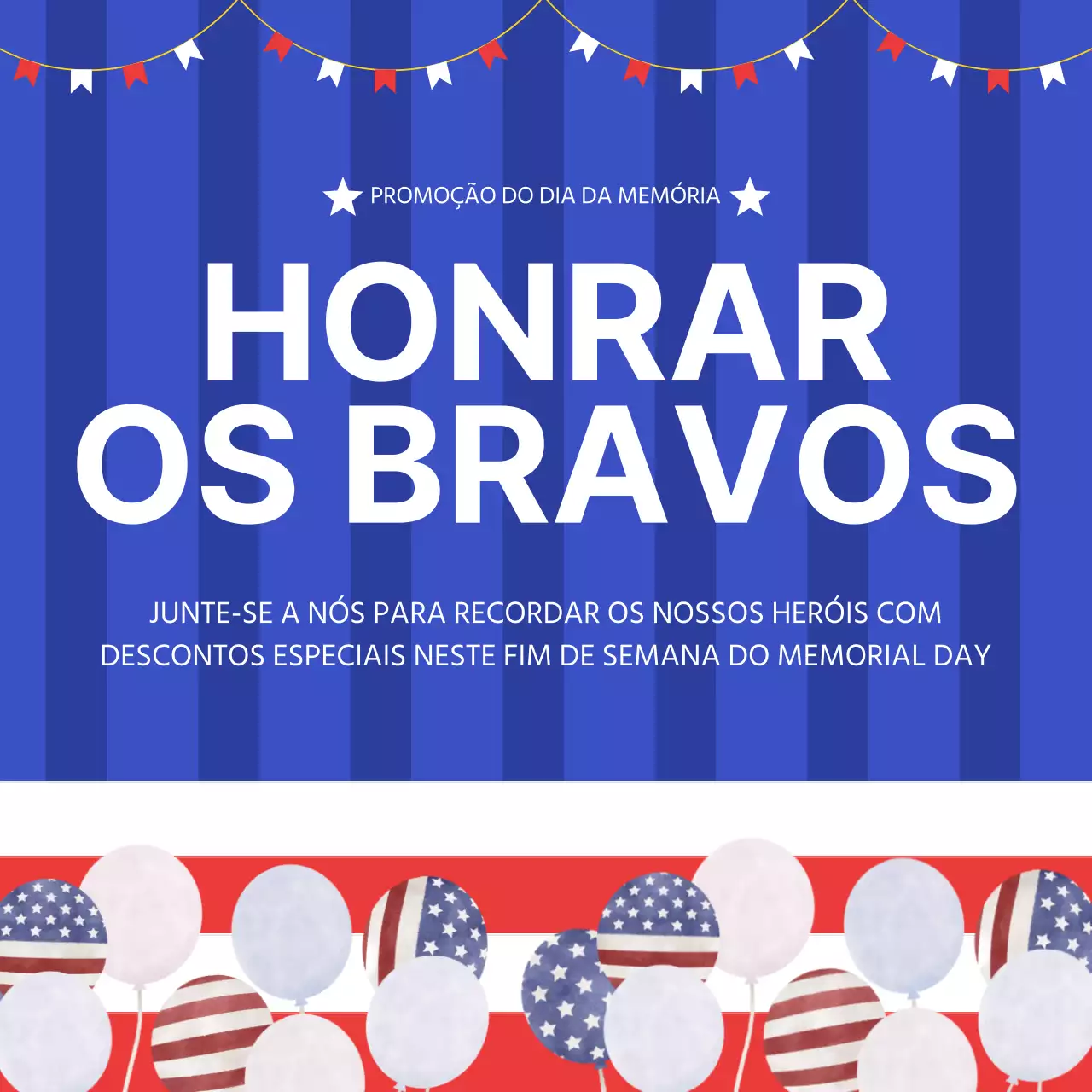 Vermelho e Azul Moderno Publicidade da celebração do Dia da Memória