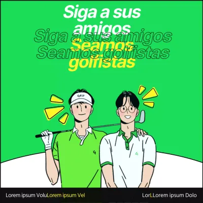 Promocione su evento de presentación de la academia de golf con una sencilla combinación de colores verde lima
