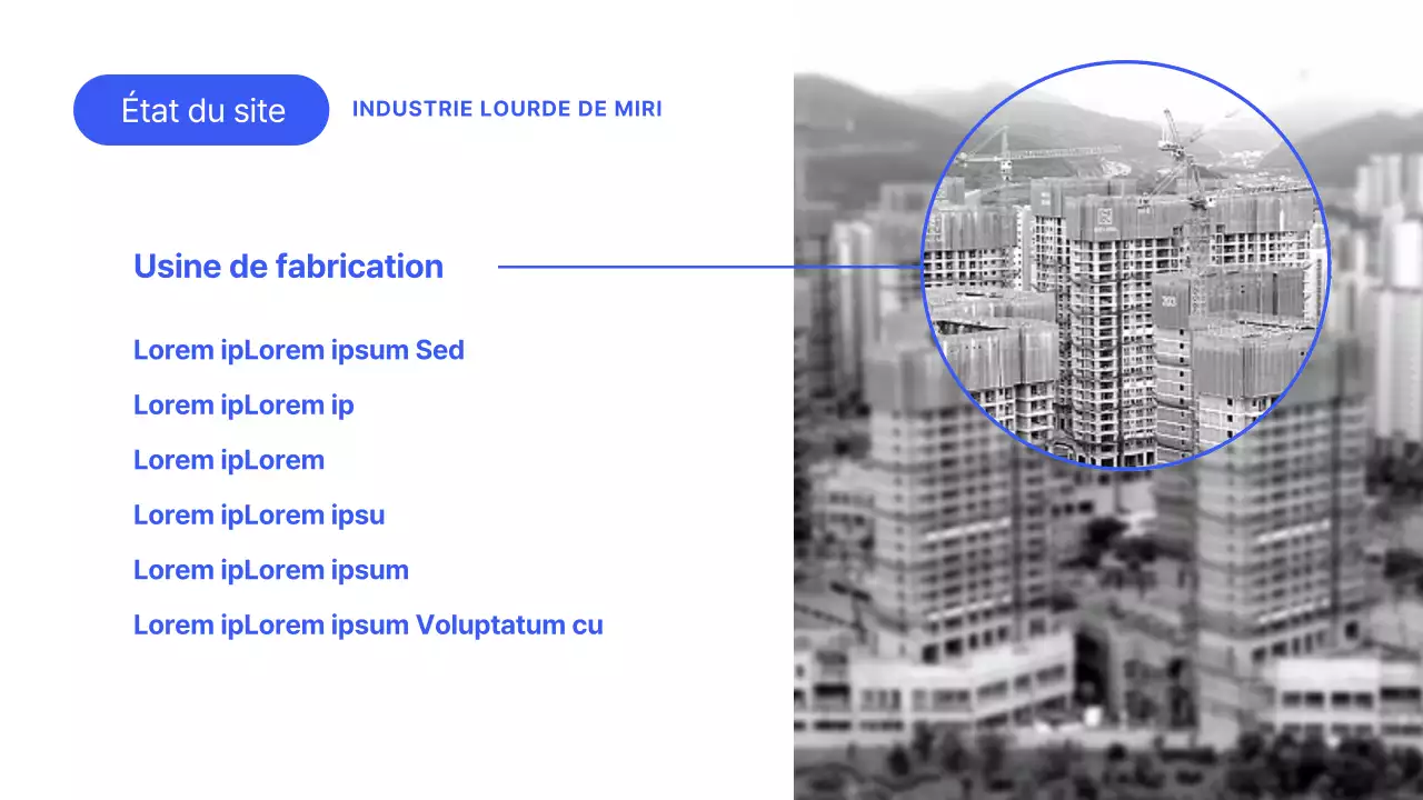 Un plan d'affaires minimaliste pour l'industrie lourde en bleu