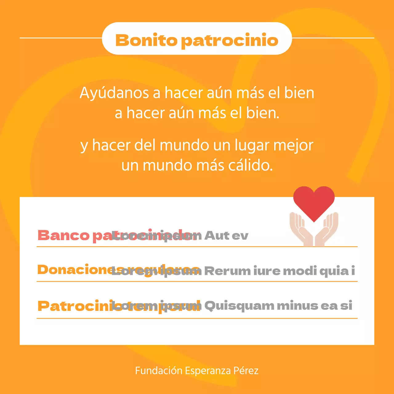 Un sencillo informe naranja y amarillo del historial de donaciones