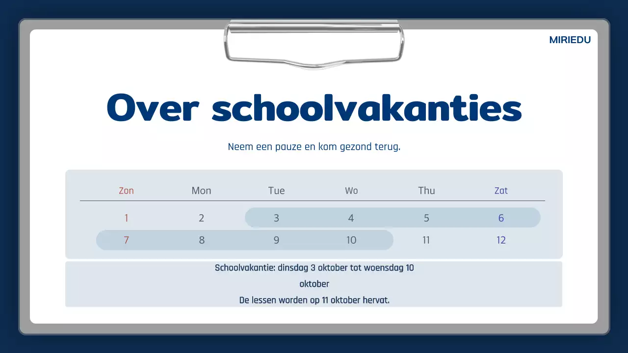 Marineblauwe eenvoudige schoolaankondiging