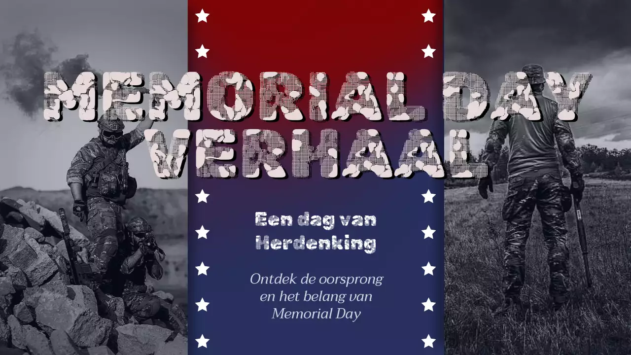 Blauw en rood eenvoudige Memorial Day inleiding