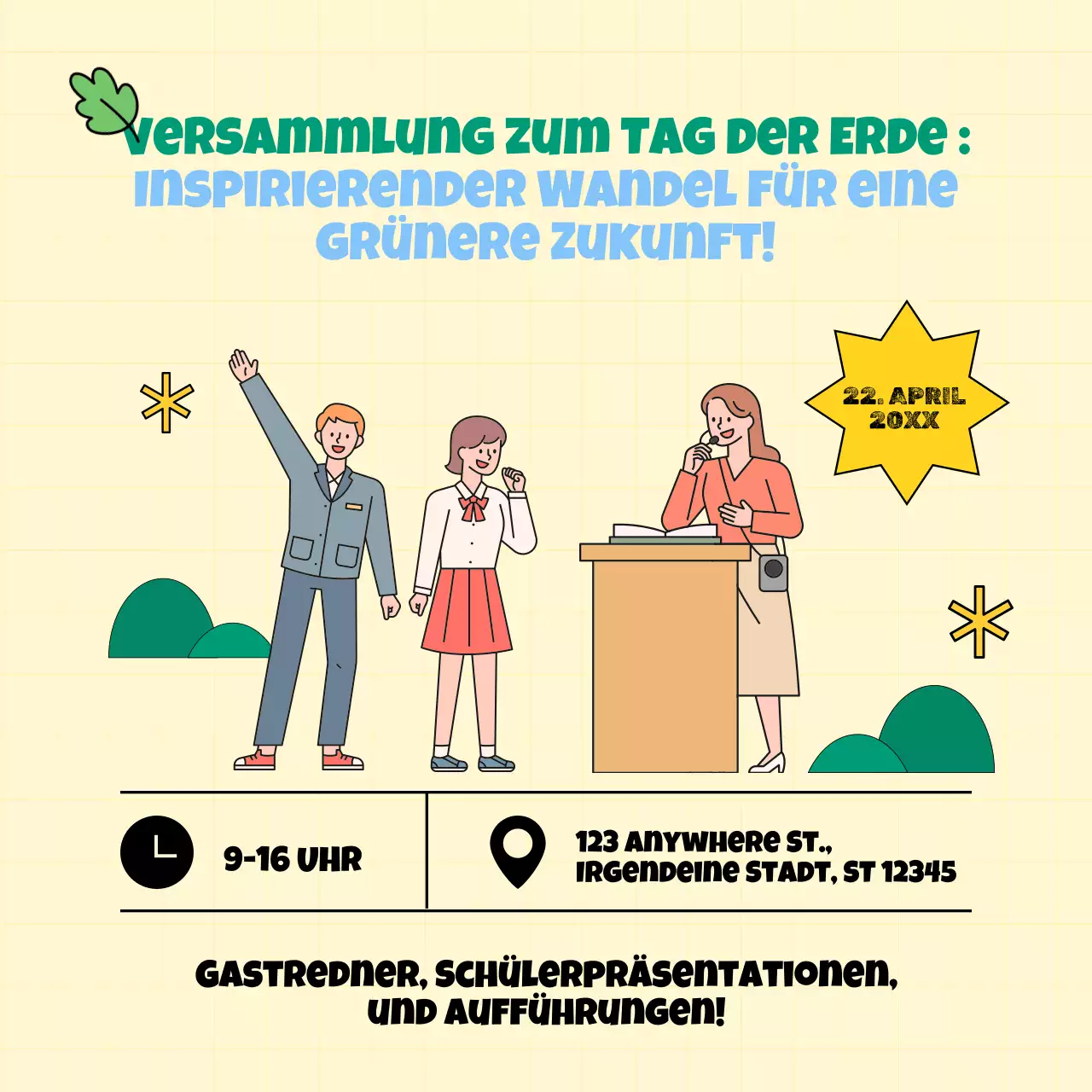 Die Kampagne zum Tag der Erde der Yellow and Blue Modern School