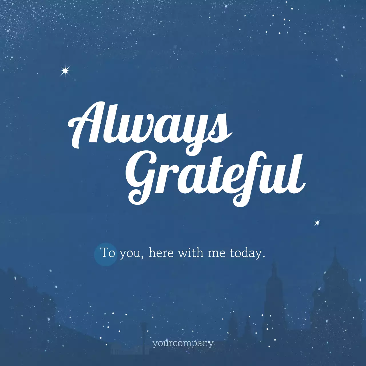 Blue Elegant Gratitude Card Social Media Post