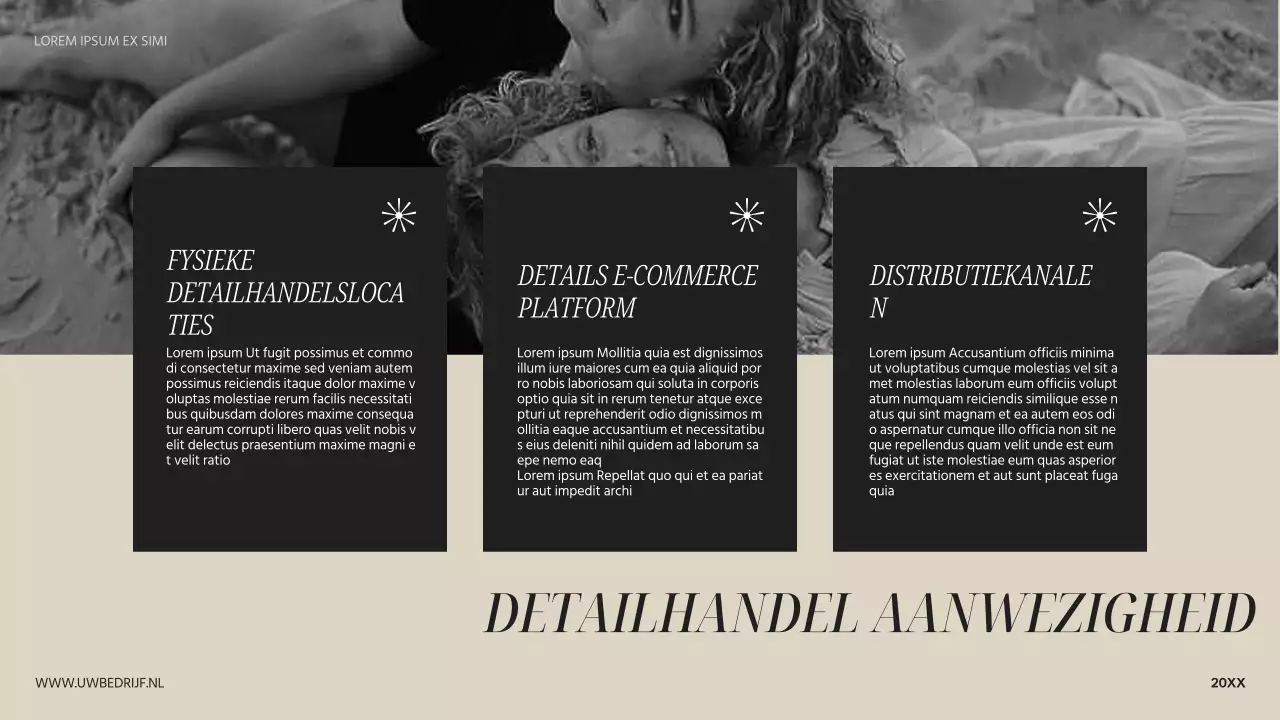 Beige Zwart Modern Fashion Company's Introductie