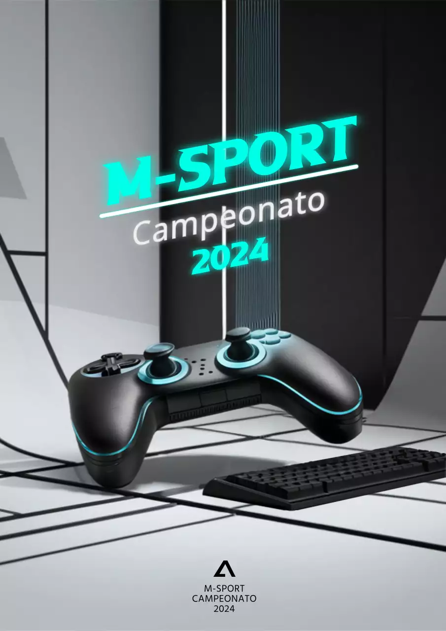 Folheto do Campeonato de Desportos Modernos em preto e néon
