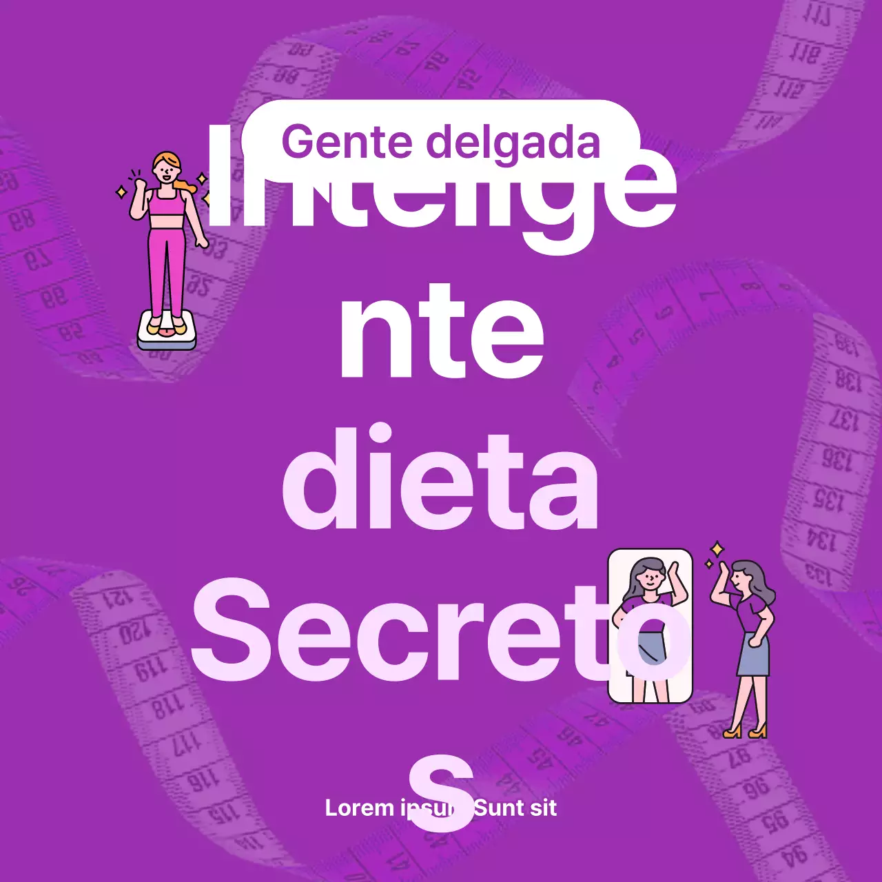 Consejos dietéticos modernos en morado y malva