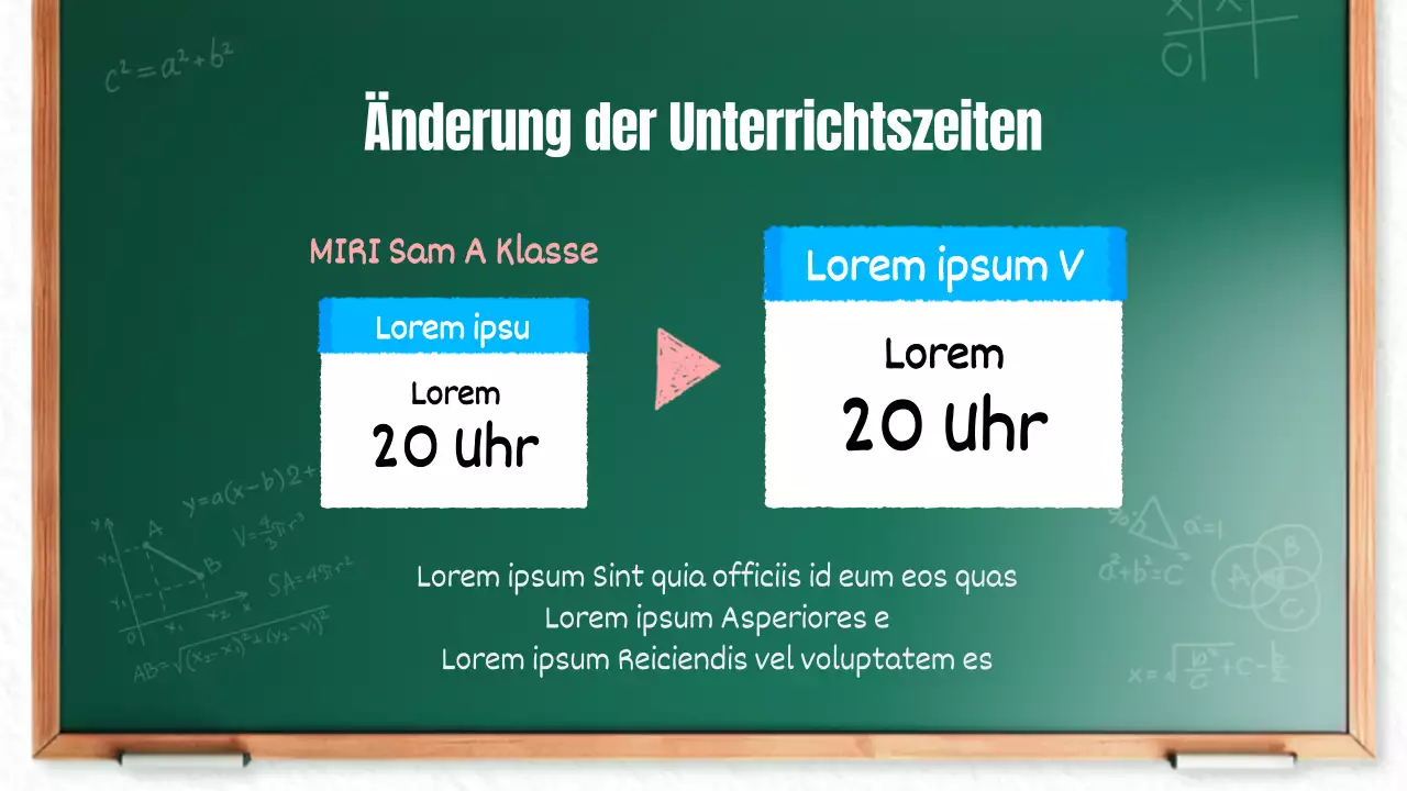 Eine niedliche grün-weiße Schulankündigung