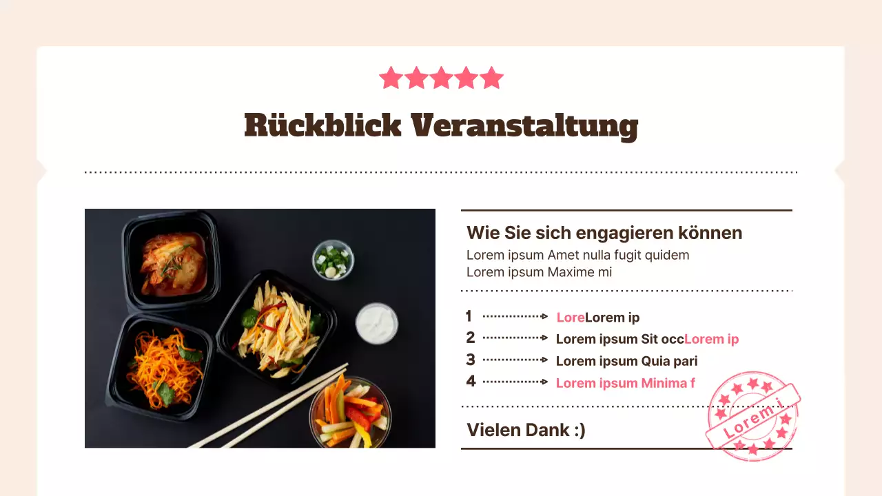 Einfacher Werbeflyer in rosa und beige für die Filiale