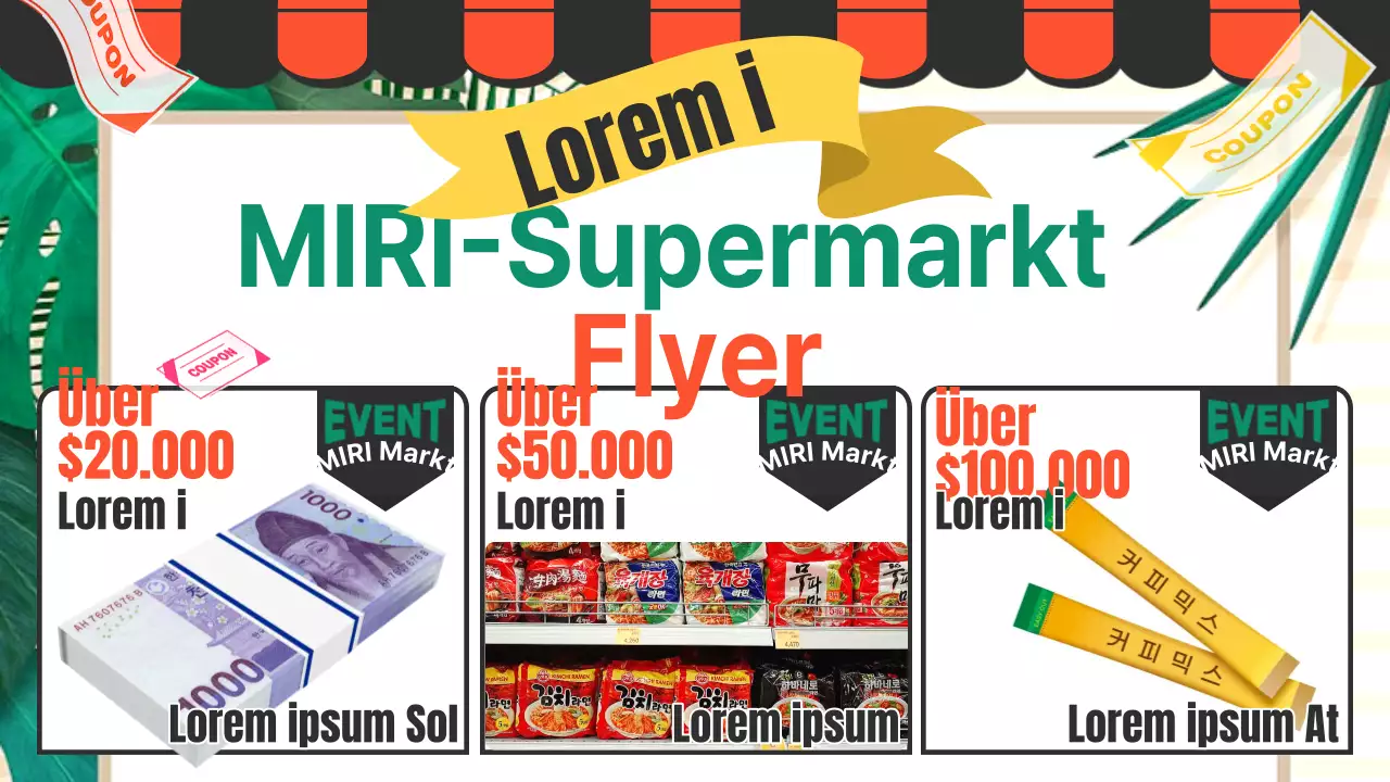 Über den orange-grünen Pop-Art-Lebensmittelflyer